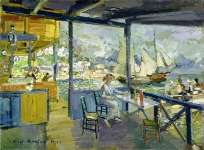 Ein Café in Gursuph, 1914 von Konstantin Alekseevich Korovin